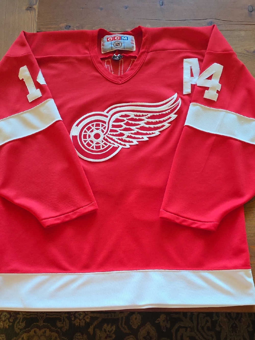 VINTAGE DETROIT RED WINGS #14 SHANAHAN NHL JERSEY LARGE CCM